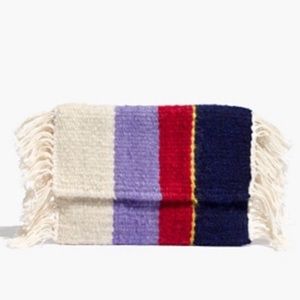 Madewell Proud Mary Woven Colorblock Mohair Clutch Purse